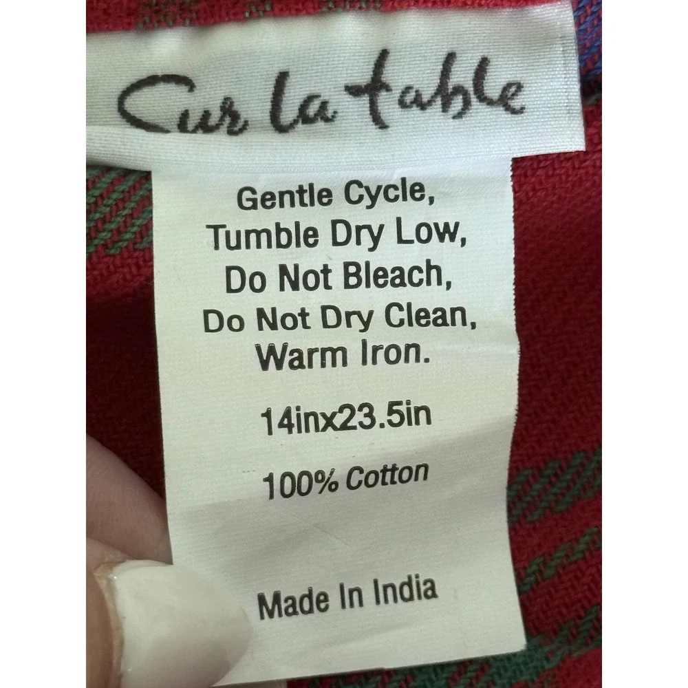 Sur La Table Apron Plaid Ruffle Christmas Holiday Tartan Velvet Trim Smallish